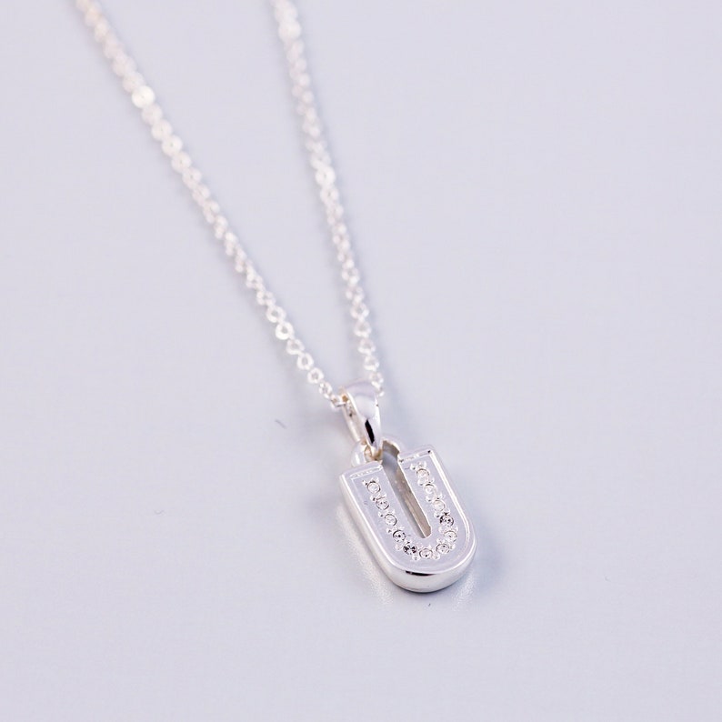 U Letter Necklace U Initial Necklace U 