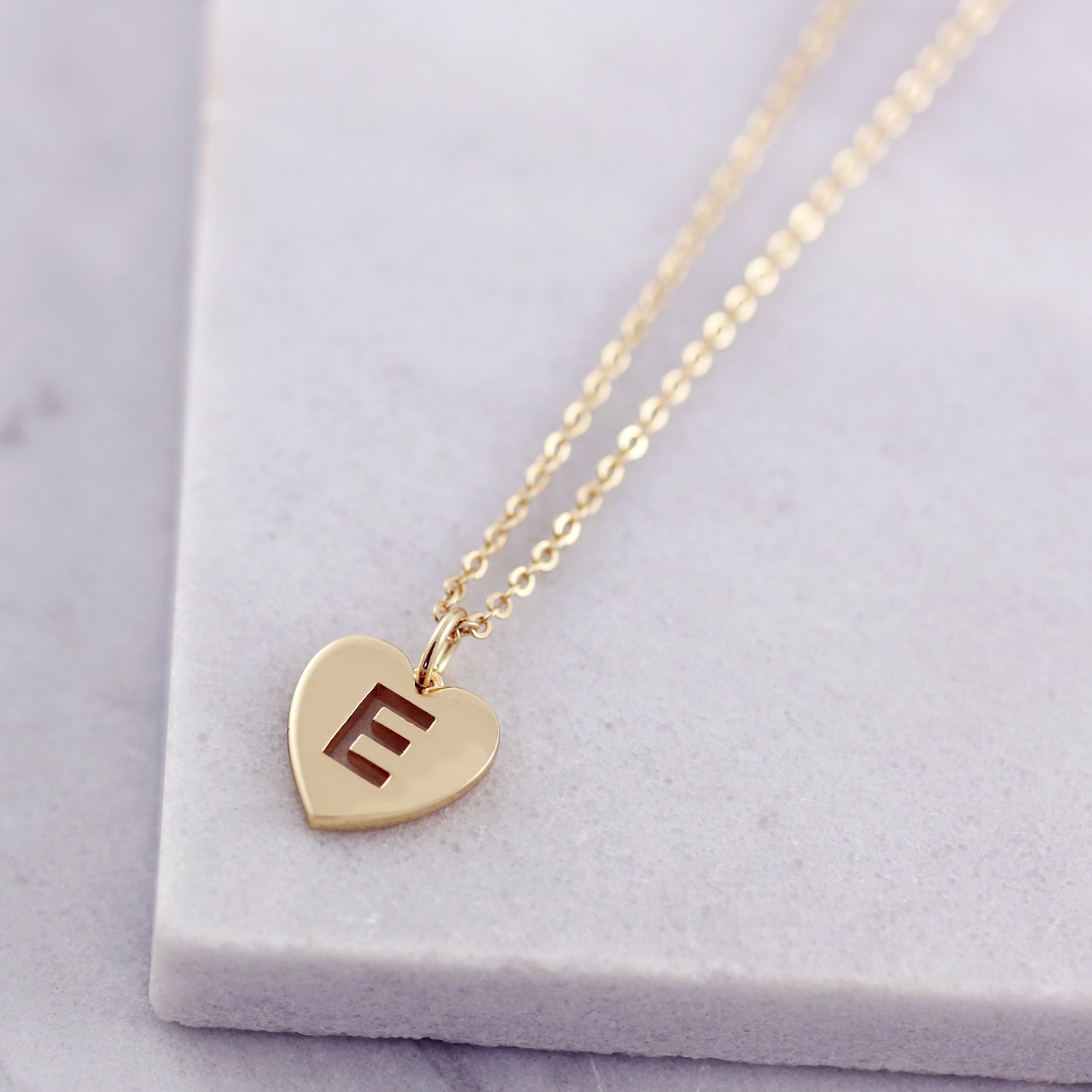 Personalized Heart Initial Necklace Custom A-Z 26 Letter Pendant Gold  Plated Jewelry For Women Best Christmas Gifts