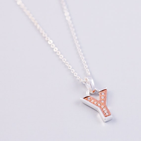 Y Letter Necklace Y Initial Necklace Y 