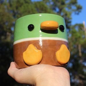 Made-to-Order Handmade Ceramic Mallard Duck Cup