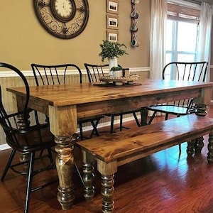 Farmhouse table, Kitchen Table, Dining Table, Hardwood table, Table