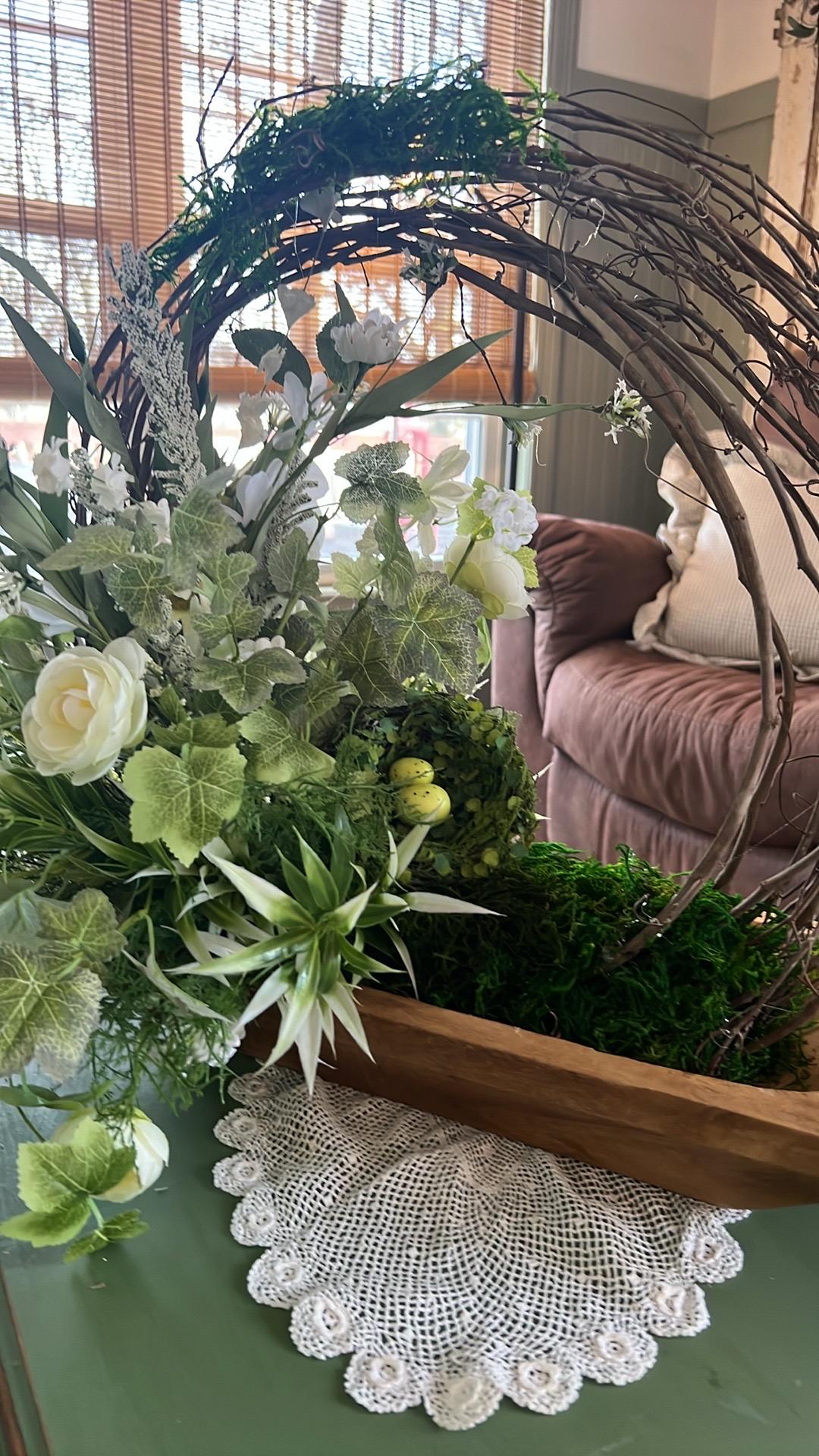 Spring Centerpiece, Rabbit Centerpiece, Doughbowl Centerpiece, Neutral ...