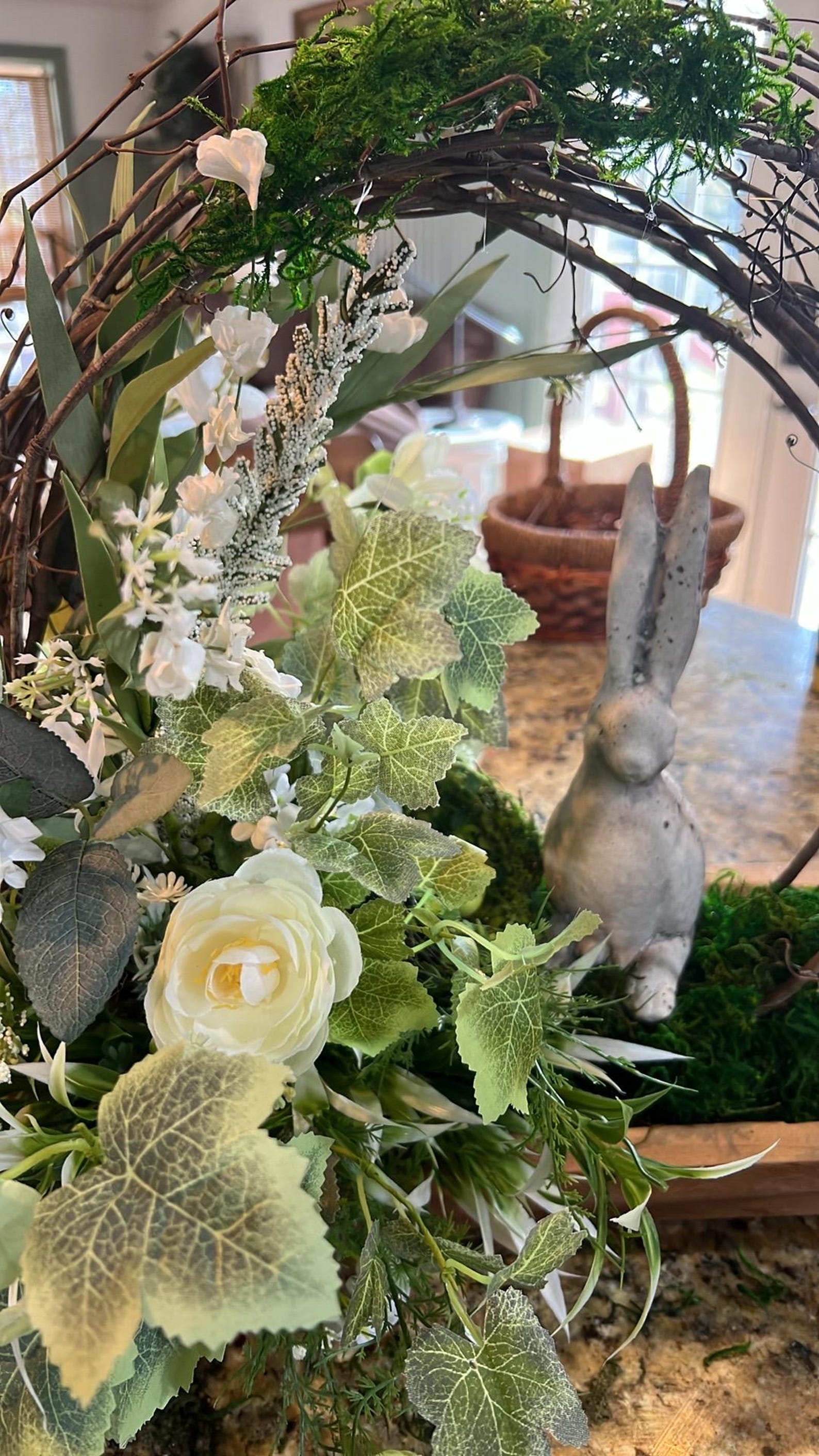 Spring Centerpiece, Rabbit Centerpiece, Doughbowl Centerpiece, Neutral ...