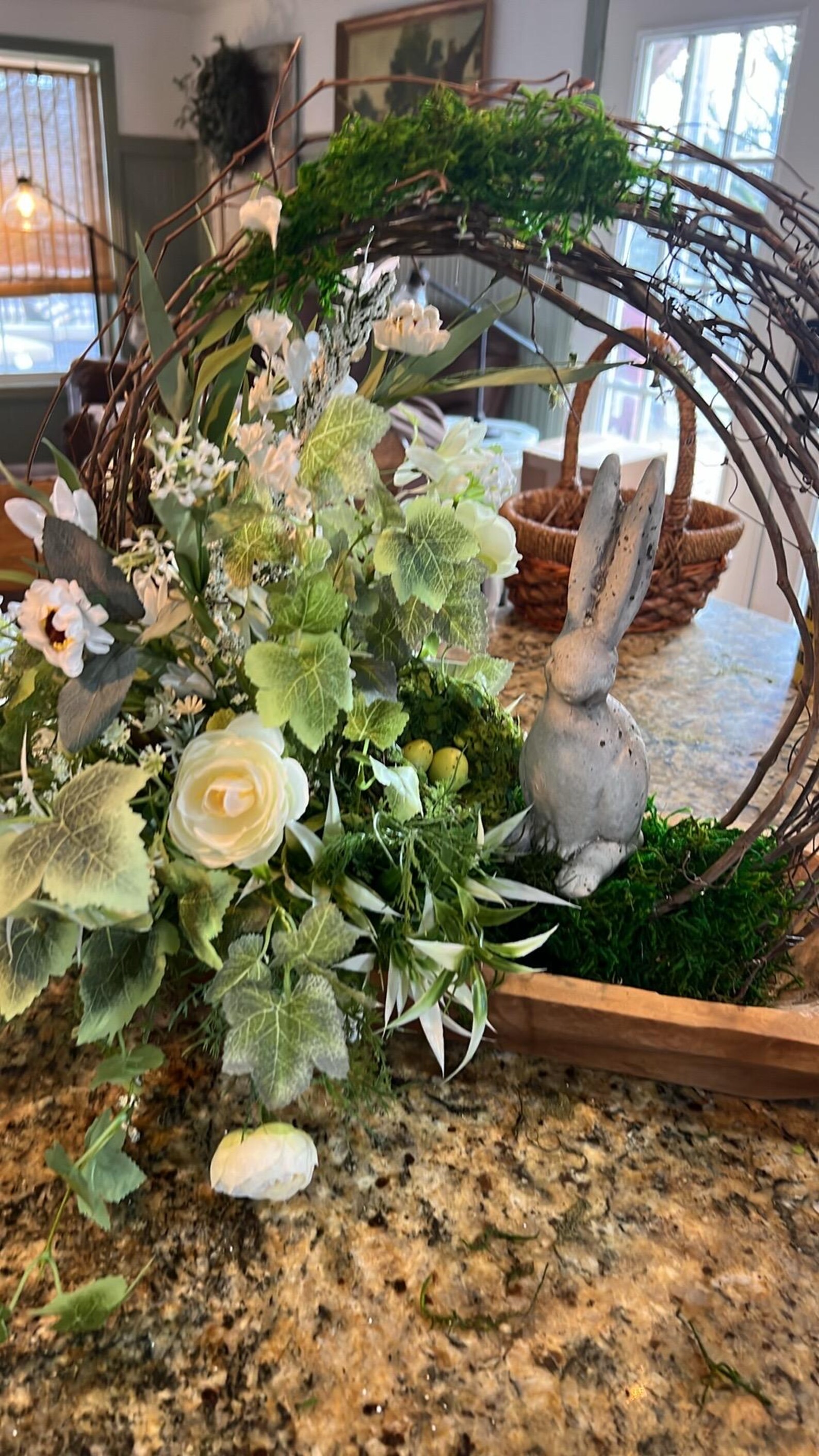Spring Centerpiece, Rabbit Centerpiece, Doughbowl Centerpiece, Neutral ...