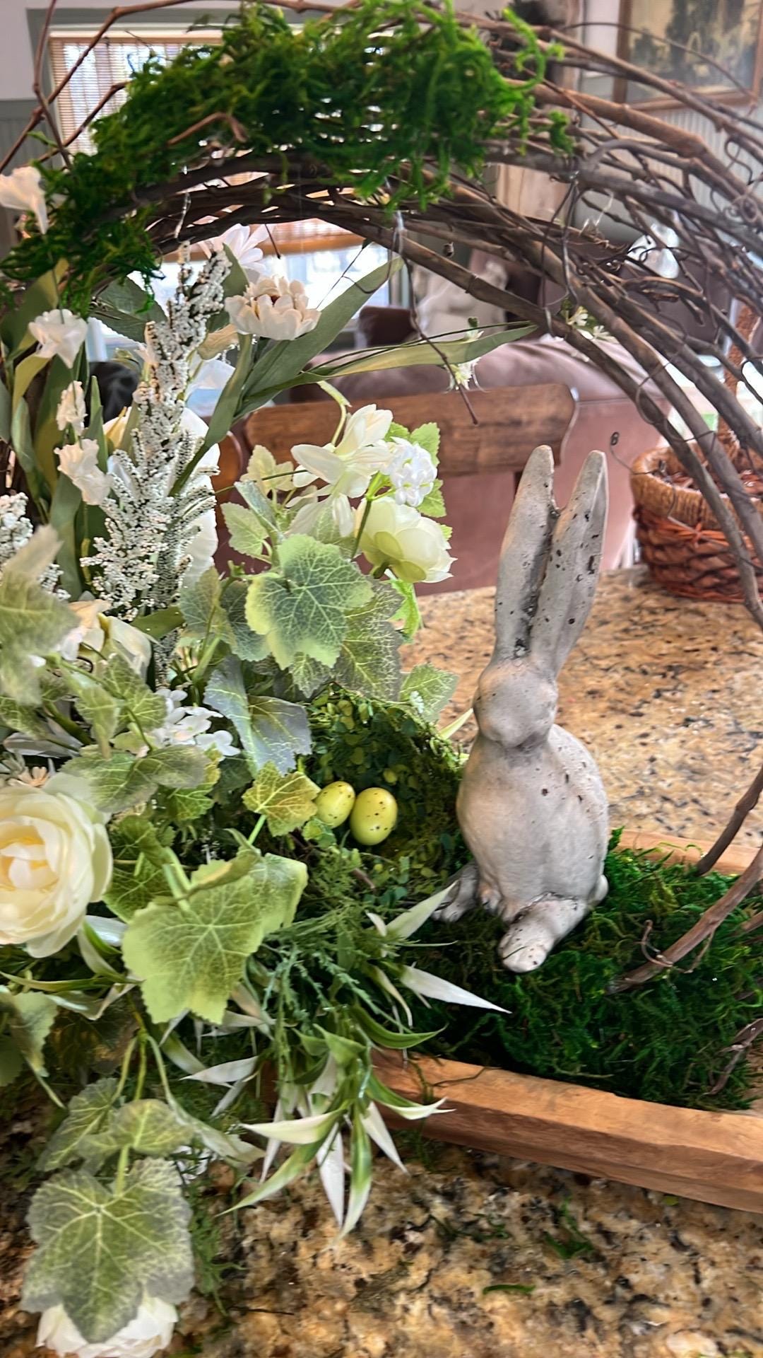 Spring Centerpiece, Rabbit Centerpiece, Doughbowl Centerpiece, Neutral ...