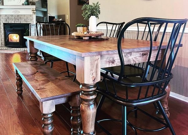 Farmhouse Table, Kitchen Table, Dining Table, Hardwood Table, Table - Etsy