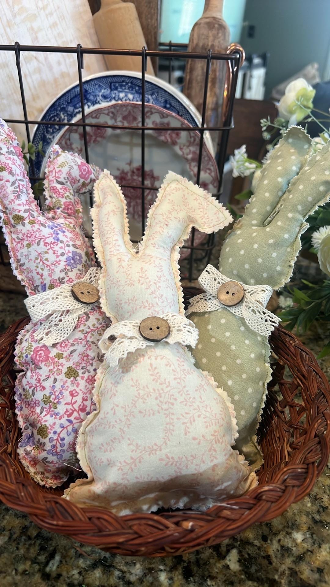 Fabric Bunnies, Fabric Decoration, Bunny Decor, Rabbit Decor, Fabric ...
