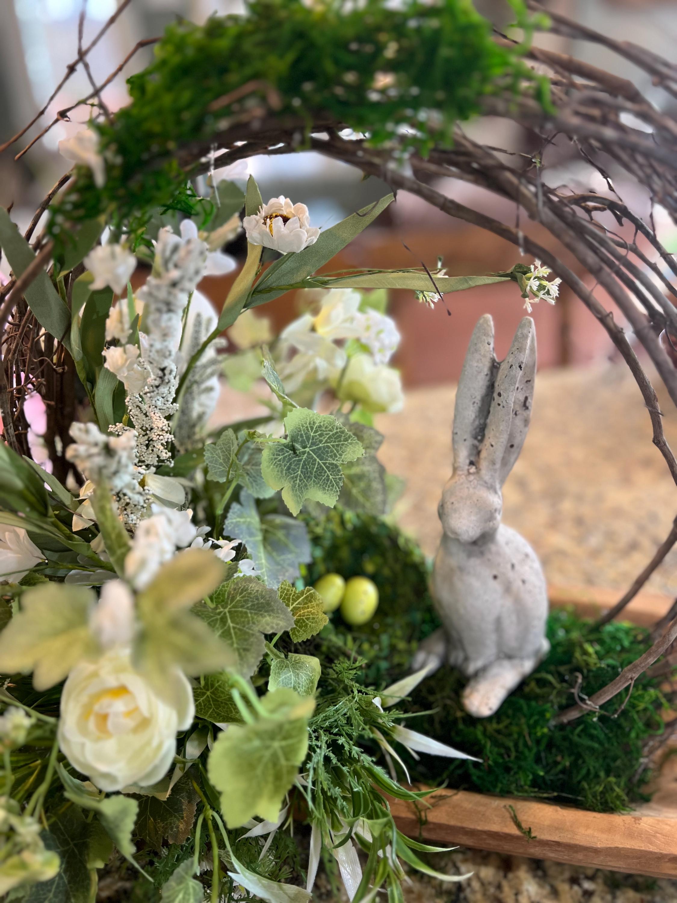 Spring Centerpiece, Rabbit Centerpiece, Doughbowl Centerpiece, Neutral ...