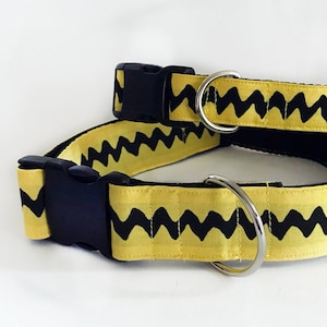 Charlie Brown's Shirt Peanuts Handmade MARTINGALE or BUCKLE dog collar image 1