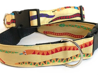 Sneaky Snakes! - Handmade MARTINGALE or BUCKLE dog collar