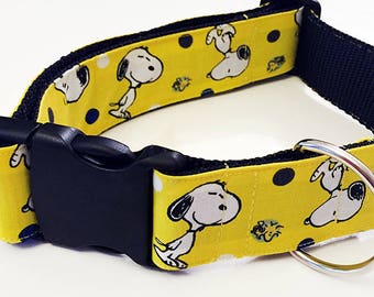 Snoopy! Peanuts! Charlie Brown!- Handmade MARTINGALE or BUCKLE dog collar
