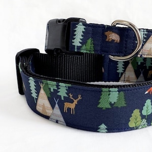 Tiny Forest! - Handmade MARTINGALE or BUCKLE dog collar