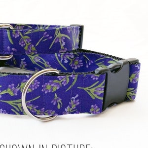 Lavender! Purple herbs! Handmade MARTINGALE or BUCKLE dog collar