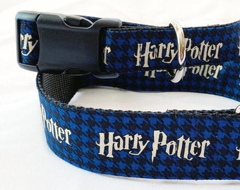 Harry Potter! Houndstooth logo!- Handmade MARTINGALE or BUCKLE dog collar