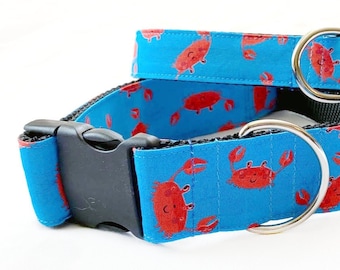 Crabs! Handmade MARTINGALE or BUCKLE dog collar