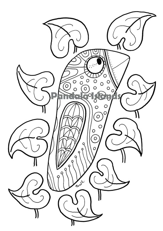 Download Birdie Adult Coloring Page PDF Adult Coloring Sheet Bird ...