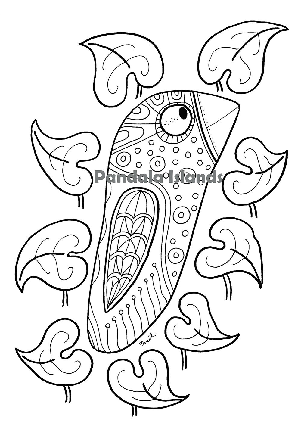 Download Birdie Adult Coloring Page PDF Adult Coloring Sheet Bird ...