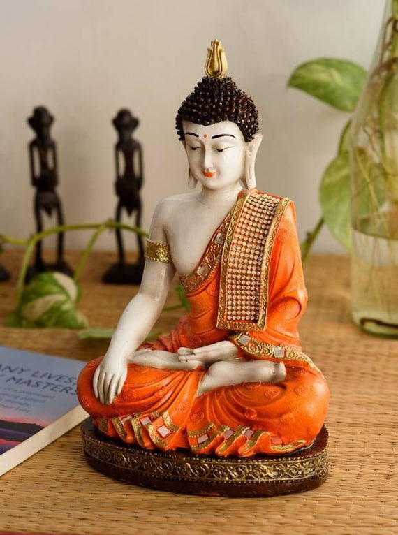 Indian Traditional Polystone Decoration Buddha Statue For Home Decor