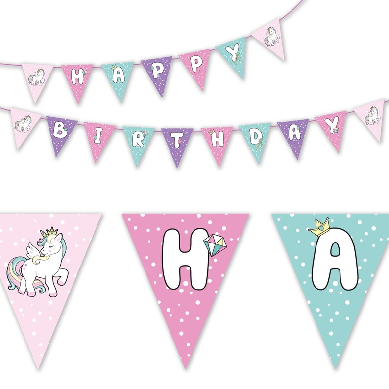Unicorn Theme Birthday Party Printables Set - Etsy