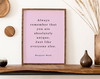 Downloadable Printable with Quote about unique