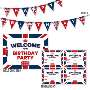 British / English Theme Birthday Party Printables Set - Etsy