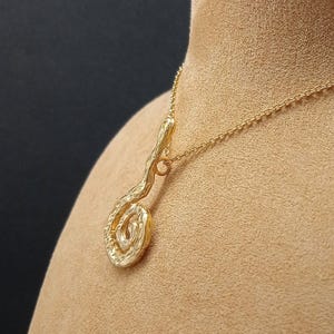 Unique Bohemian Style Jewellery, Artistic 22K gold plated pendant, Stylish pendant with a bold texture