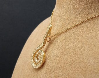 Unique Bohemian Style Jewellery, Artistic 22K gold plated pendant, Stylish pendant with a bold texture