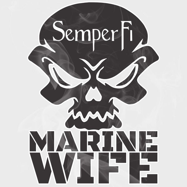 Semper Fi Marine Wife Vinyl Decal Sticker Static Cling Window Film Vinyl Iron-On Support Troops USMC Marine Corps Decor