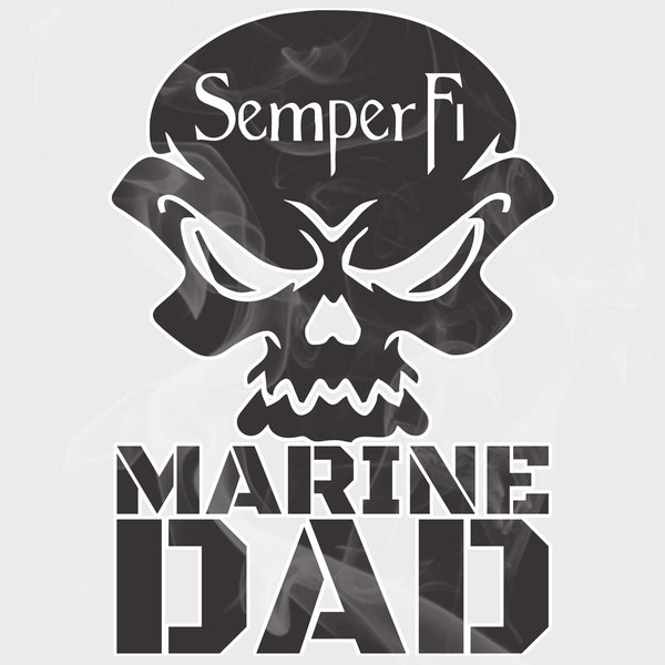 Semper Fi Marine Dad Vinyl Decal Sticker Static Cling Window Film Vinyl Iron-On Support Troops USMC Marine Corps Decor