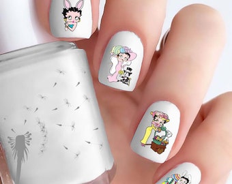 Betty Boop Style Love Nail Decals - Etsy