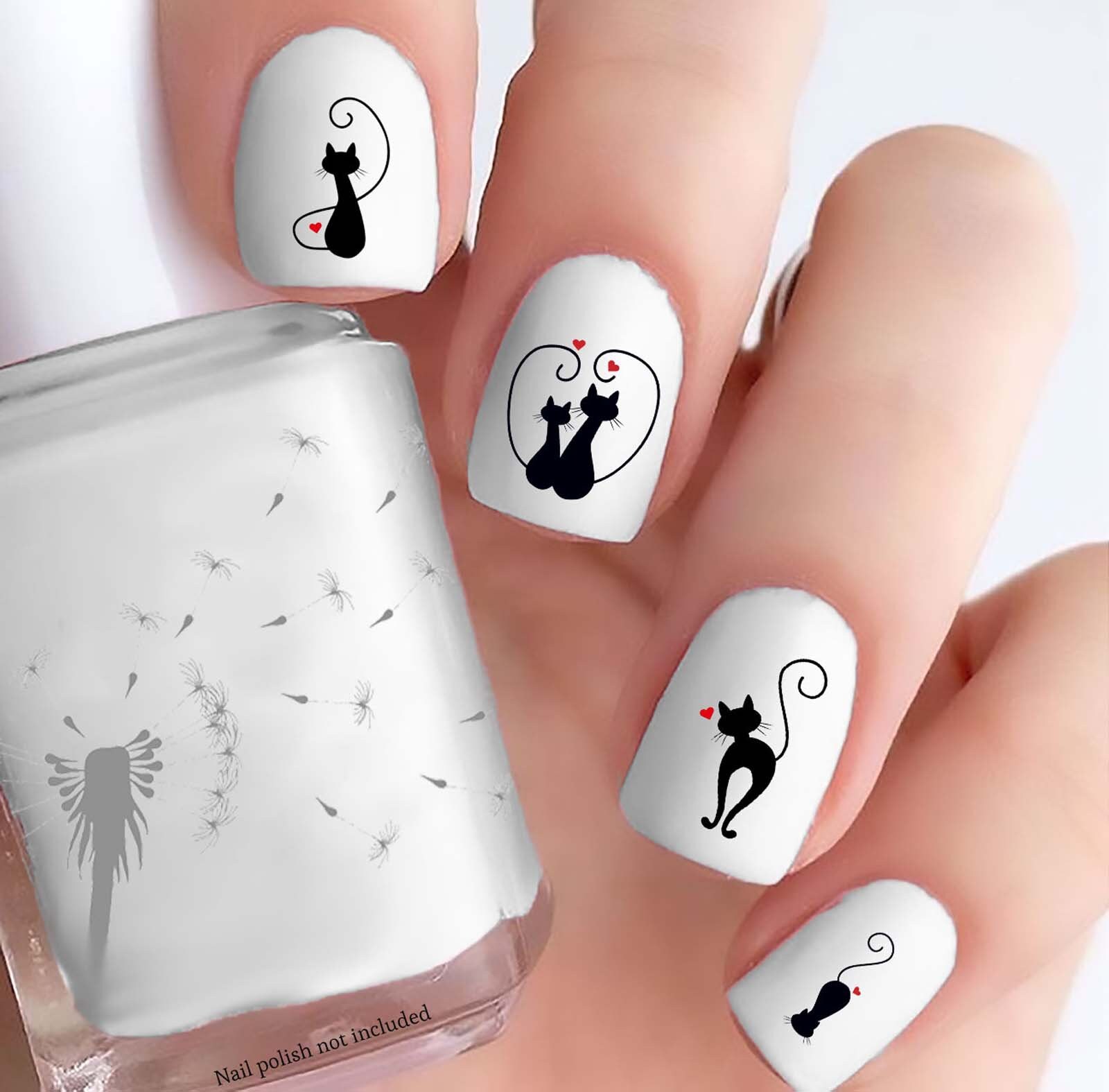Valentine's Day Cats Nail Decals - Etsy Israel