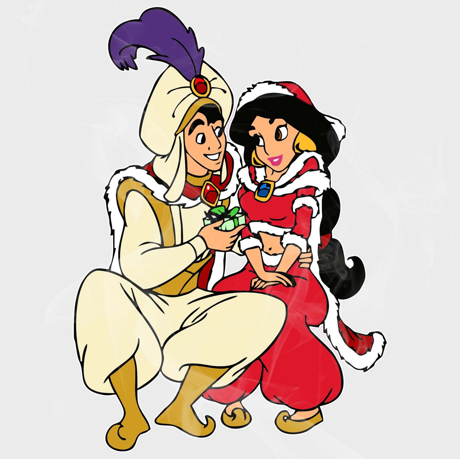 Aladdin Et Jasmine Dessin Couleur Aladdin Style Aladdin & Jasmine Christmas Decal autocollant - Etsy Canada