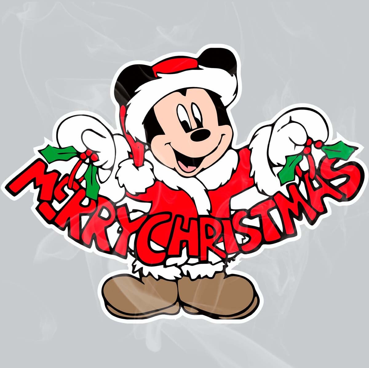 Mickey Mouse Merry Christmas Vinyl Sticker Static Cling or | Etsy