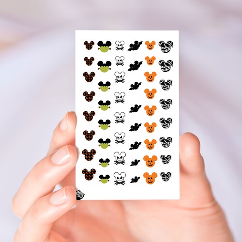 Mickey Style Halloween Heads Nail Decals Etsy