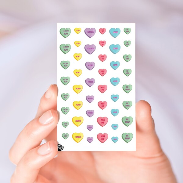 Candy Hearts Nail Decals Stickers Art Designs Valentine's Day Enthusiasts Nail Decorations Holiday Valentine Accessories, Vol II