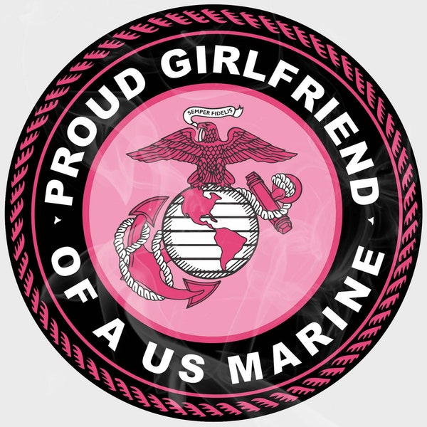 USMC Proud Marine Girlfriend Static Cling Window Film Support Troops USMC Marine Corps Decor