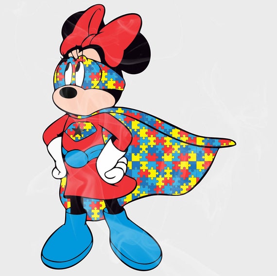 Mickey & Friends Style Minnie Superhero Autism Awareness | Etsy