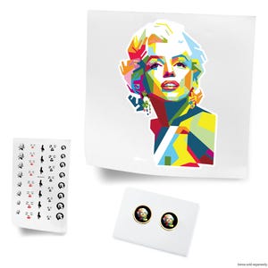 Blonde Bombshell Nail Art Decals Earrings Vinyl Sticker Static Cling Window Film Vinyl Iron-On Marilyn Enthusiasts Accessories Decor