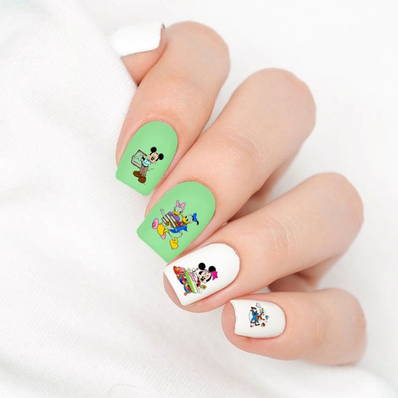 Back to School Nail Decals Stickers Art Designs Mickey Friends Enthusiasts  Nail Decorations Teaching Supplies Teacher Accessories Gifts 