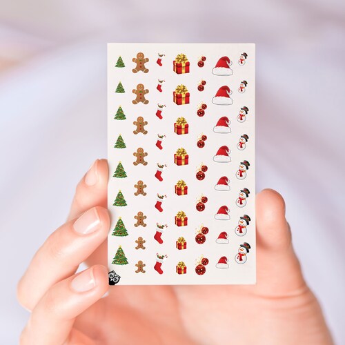 Classic Christmas Nail Decals Etsy