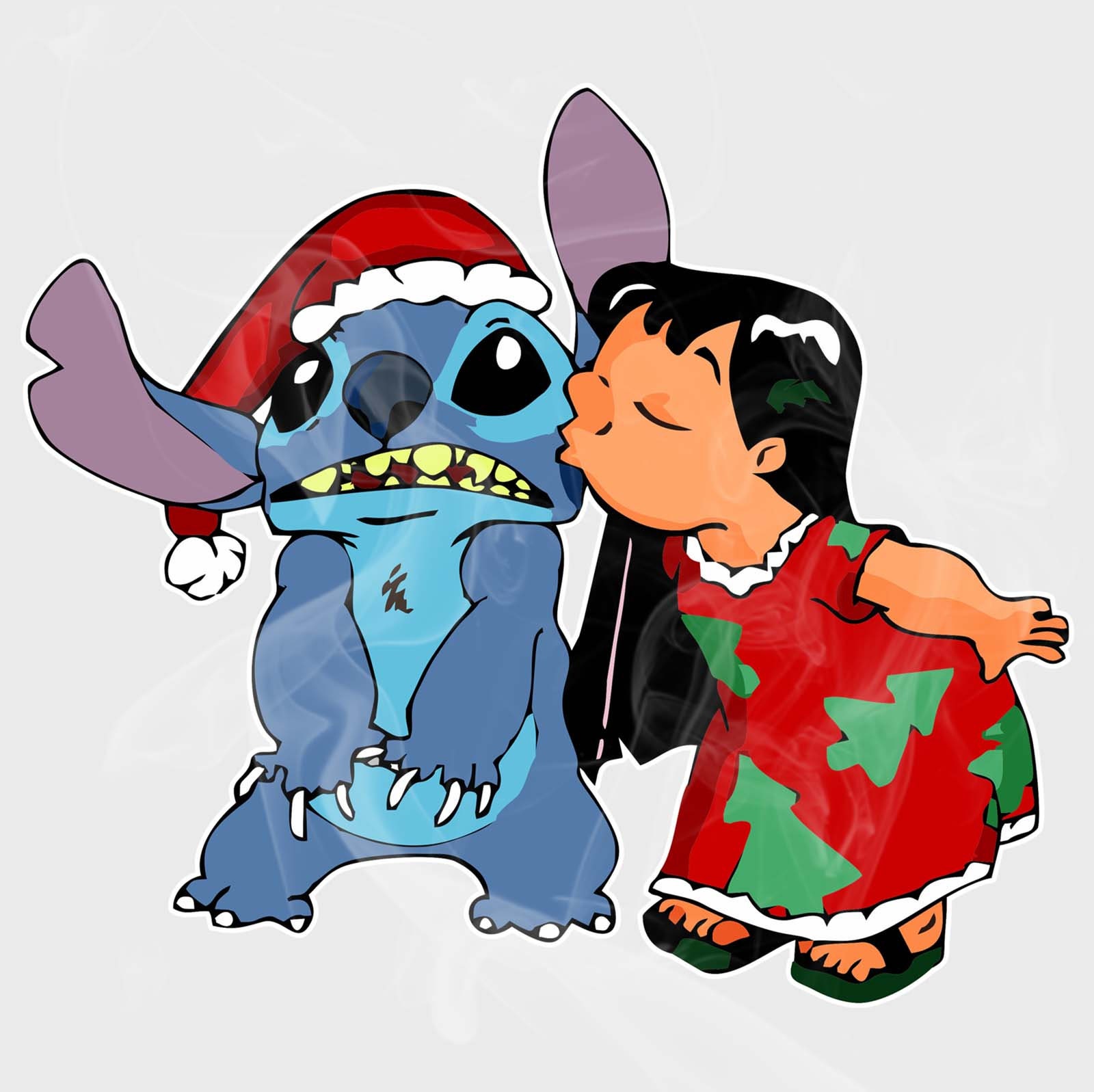 Lilo & Stitch Christmas Kiss Vinyl Decal
