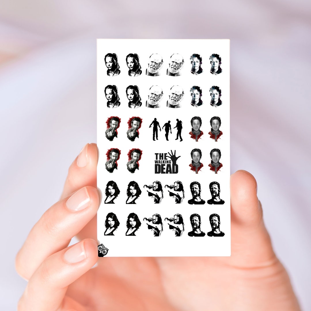 Zombie Nail Decals Stickers Art Designs Walking Dead Enthusiasts Nail ...