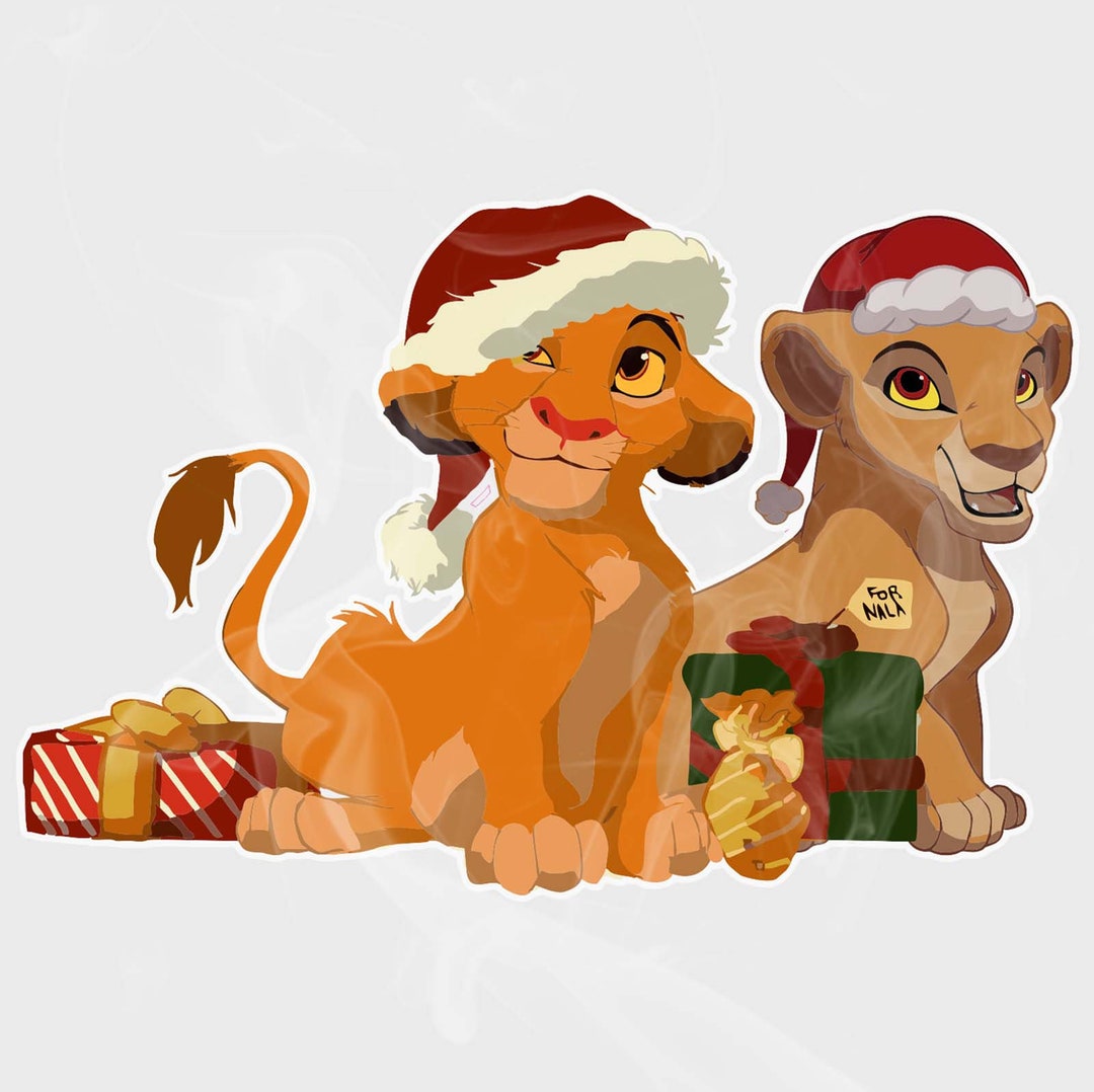 Décalque de Noël Simba & Nala de style Roi Lion autocollant Etsy France