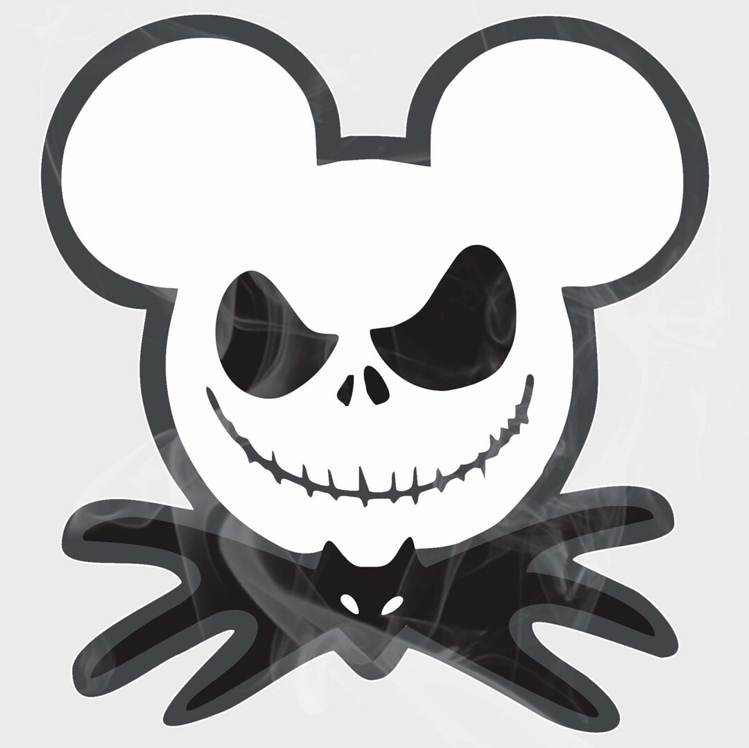 Mickey Jack Skellington Head Decal vinyl Sticker, Static Cling, or ...