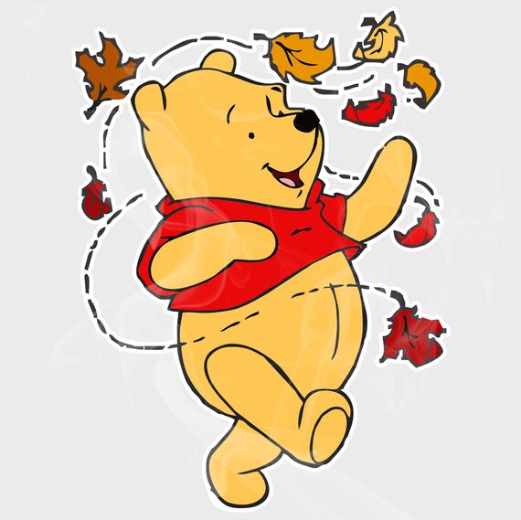 Pooh Style Autumn Blowing Leaves Decal vinyl Sticker Static Etsy