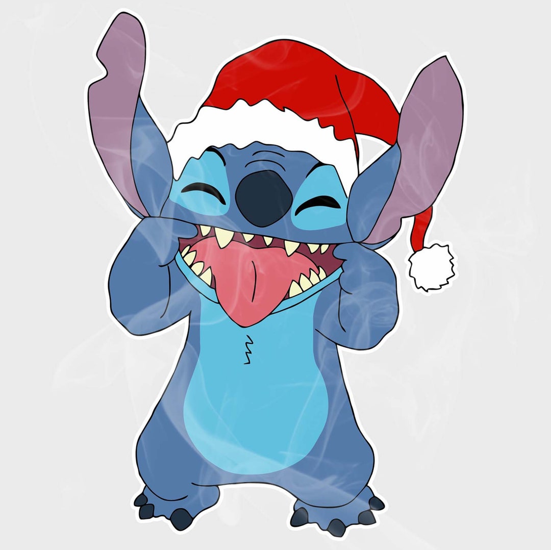 Lilo & Stitch Christmas Santa Hat Stitch Portrait | Sticker