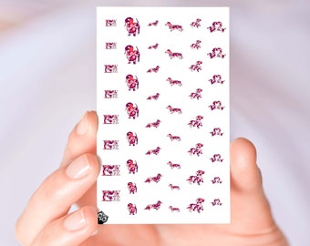 Dachshund Love Nail Decals Stickers Art Designs Wiener Dog Nail Decorations Holiday Valentine Accessories