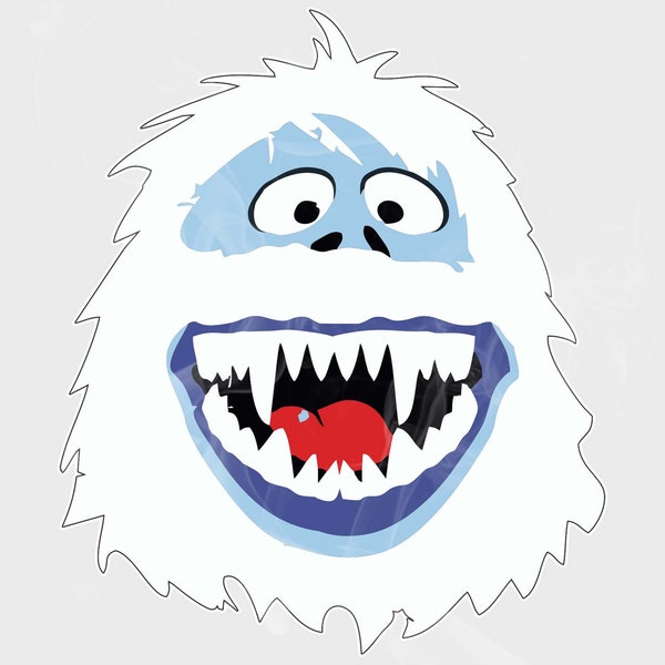 Abominable Snowman Vinyl Decal Sticker Static Cling Window Film Vinyl Iron-On Bumble Enthusiasts Holiday Christmas Decor