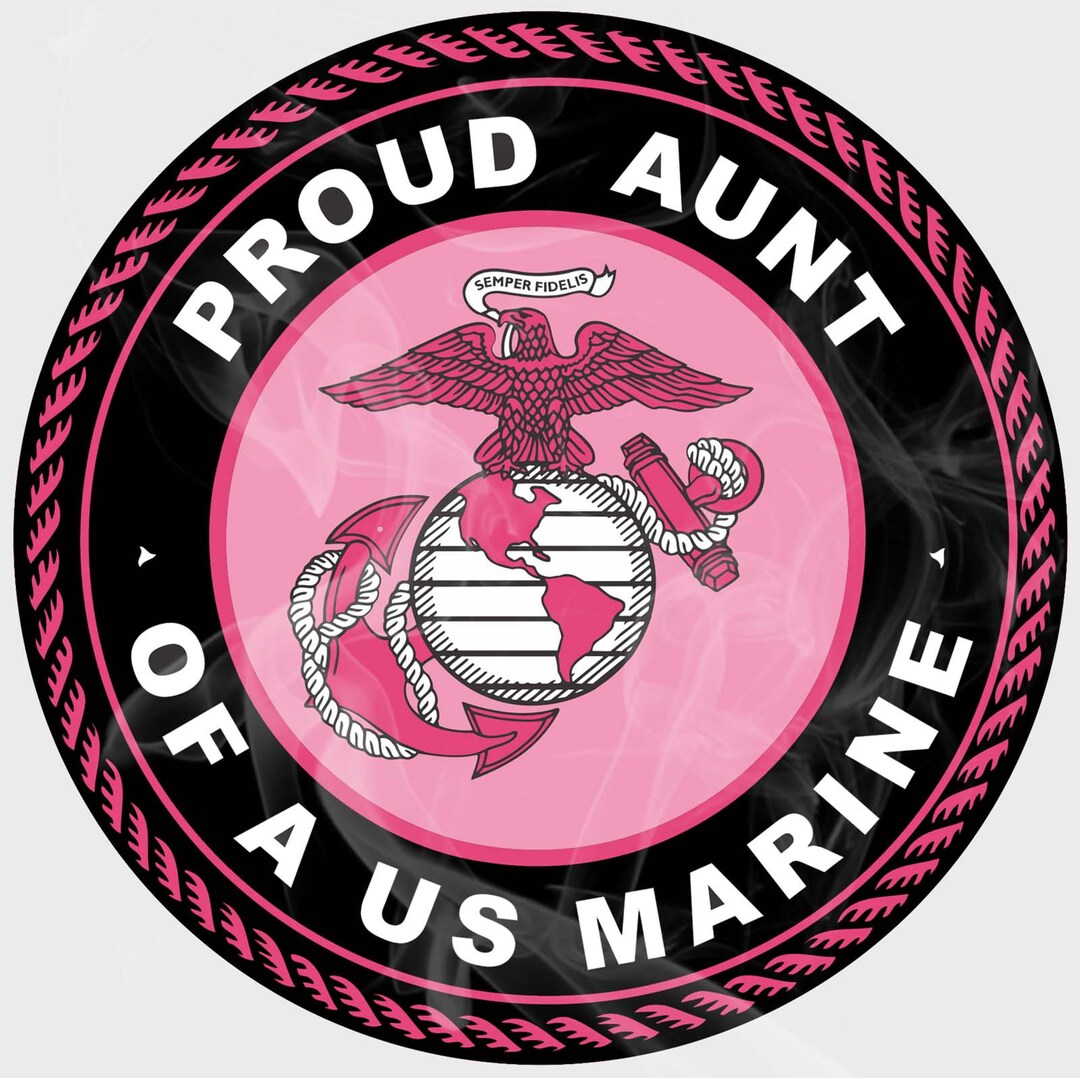USMC Proud Marine Aunt Static Cling Window Film Support Troops
