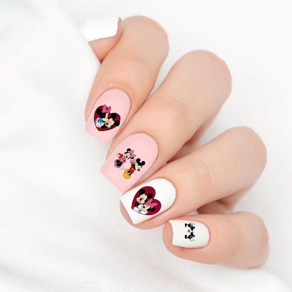 Love Nail Decals Stickers Art Designs Mickey Minnie Enthusiasts Nail  Decorations Holiday Valentine Accessories 